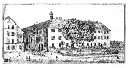 Alte Zeichnung des Gebäudes